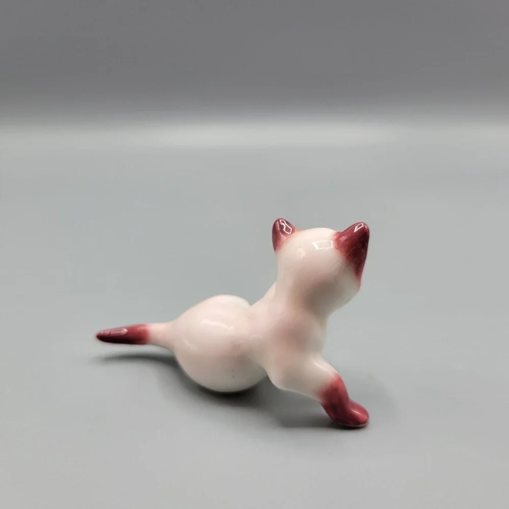 Vintage Porcelain Ceramic Cat Figurine Whimsical Home Shelf Decor